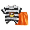 thumbnail image 1 of WUANDIXFA 2 Pcs Girls Pajamas Short Sleeves Top and Shorts for Little Girls Sleepwear Size 3-10 Years (Black, 5-6 Years), 1 of 4