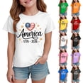 thumbnail image 1 of WUANDIXFA 250 Anniversary USA Shirt for Kids 1776-2026 250Th USA 4Th of July Tshirts for Girls Boys Independence Day Tee Tops (Pink, 9-10 Years), 1 of 4