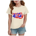 thumbnail image 1 of WUANDIXFA 4th of July Shirts Kids Toddler Boys Girls 4Th Of July Shirt Print Patriotic T Shirts Short Sleeve Crew Neck Cartoon Print Tops Breathable Summer Independence Day Beige,5-6 Years, 1 of 4
