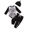 thumbnail image 1 of WUANDIXFA Baby Boy Clothes Baby Clothes Romper + Pants + Hat 3PCS Outfits Set (Grey, 9-12 Months), 1 of 9