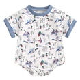 thumbnail image 1 of WUANDIXFA Baby Boy Girl Mallard Romper Short Sleeve Animal One Piece Bodysuit Tops Hunting Baby Clothes (White, 0-3 Months), 1 of 8