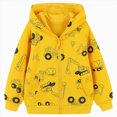 thumbnail image 1 of WUANDIXFA Baby Boy Hoodie Zip Up Hoodie Boys Lightweight, Toddler Girl Sweatshirt Full Zip, Light Kids Sweat Jackets with Zipper and Hood,Yellow,5-6 Years, 1 of 7