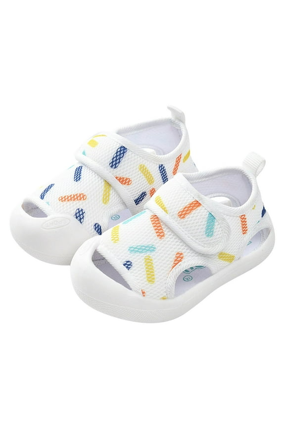 Baby Boy Sandals Boys Girls Open-Toe Sandals Summer Beach Water Slides Sandals Toddler Little Kid White,5.5