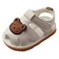 thumbnail image 1 of WUANDIXFA Baby Boy Sandals Baby Boys Girls Summer Sandals Non Slip Soft Sole Toddler First Walker Crib Shoes Beige,5.5, 1 of 5