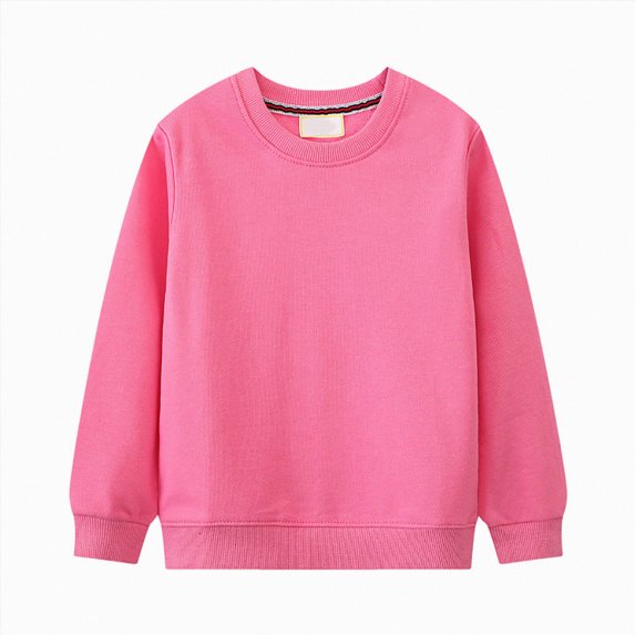 WUANDIXFA Baby Boy Sweatshirt, Boys Girls Slouchy Soft Fleece Crewneck Casual Sweatshirt,Pink,6-7 Years