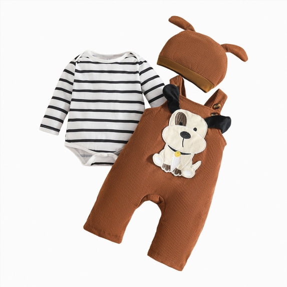 WUANDIXFA Baby Boy Winter Clothes Baby Boy Clothes Newborn Infant Outfits Fall Winter Toddler Romper Pants Set Clothing 0 3 6 9 12 18 Months,Black,6-12 Months