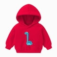 thumbnail image 1 of WUANDIXFA Baby Boys Dinosaurs Hoodie 12 18 24 Months 3T 4T 5T 6T Boy Girls Pullover with Pocket Toddler Boy Kids Sweatshirt,Red,5-6 Years, 1 of 4