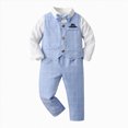 thumbnail image 1 of WUANDIXFA Baby Boys Gentleman Bowtie Formal Outfit Suits 1T 2T 3T 4T 5T 6T Tuxedo Vest Wedding Party Suit,Light Blue,4-5 Years, 1 of 4