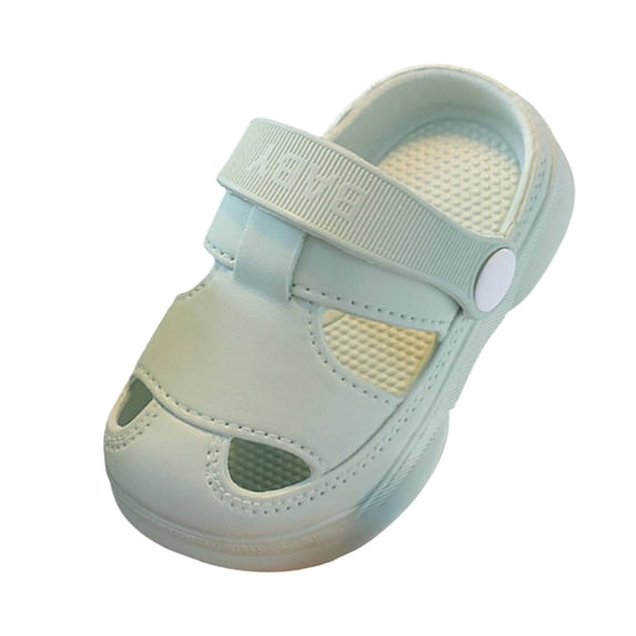 WUANDIXFA Baby Boys Girls Clogs Slippers Toddler Slip On Lightweight Sandals Shockproof Girls Summer Pool Beach Shoe (Light Green, 12.5)
