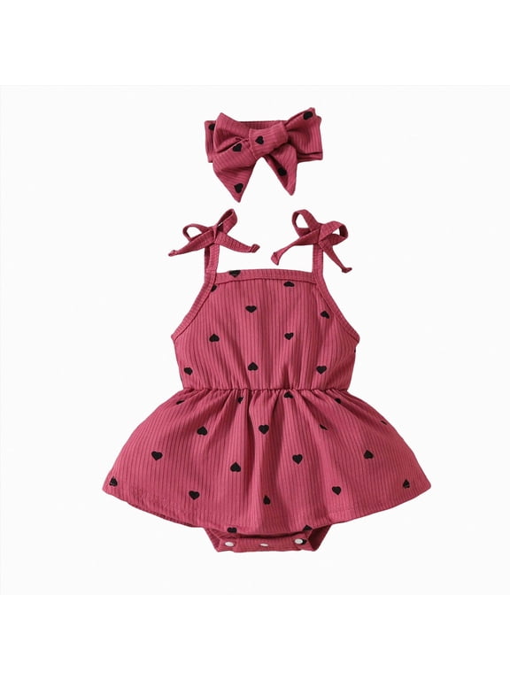 Baby Clothes for Girls 3 6 9 12 18 Months Summer Cute Ruffle Romper Dress, Bubble Outfits for Baby Girls Newborn Outfit,Red,6-9 Months