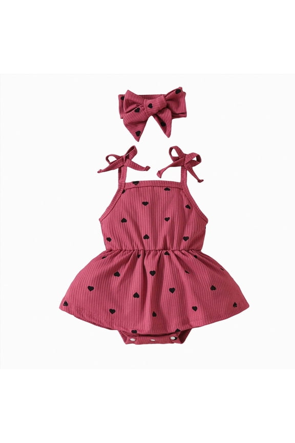 Baby Clothes for Girls 3 6 9 12 18 Months Summer Cute Ruffle Romper Dress, Bubble Outfits for Baby Girls Newborn Outfit,Red,9-12 Months