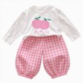 thumbnail image 1 of WUANDIXFA Baby Fall Clothes 1T 2T 3T 4T 5T 6T Toddler Girl Soft Cotton Cute Long Sleeve Shirts Pants Pajama Sleepwear,Pink,3-4 Years, 1 of 5