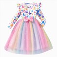 thumbnail image 1 of WUANDIXFA Baby Fall Dress Fashion Cute Children's Christmas Long Sleeved Round Neck Tulle Dress Party Wedding Princess Dress,Pink,7 Years, 1 of 9