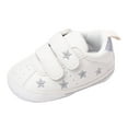 thumbnail image 1 of WUANDIXFA Baby First Walking Shoes Baby Girls Mary Jane Flats Bow Non Slip Soft Sole Princess Toddler First Walkers PU Leather Sneaker Wedding Dress Shoes Silver,6, 1 of 9