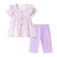 thumbnail image 1 of WUANDIXFA Baby Girl Clothes Toddler Girl Outfits Ruffle Shirt Pants Cute Outfit Set Baby Girl Fall Winter Clothes (Purple, 6 Years), 1 of 9