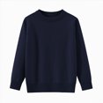 thumbnail image 1 of WUANDIXFA Baby Girl Fall Sweater Fashion Childrens Comfortable Warm Knitted Sweater Boys Girls Solid Color Base Sweater,Navy,3-4 Years, 1 of 4