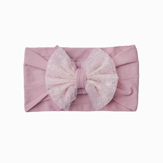 WUANDIXFA Baby Girl Headbands with Bows Baby Nylon Headbands Soft Hairbands Hair Bow for Baby Girls Newborn Infant Toddlers Kids,Light Purple,One Size