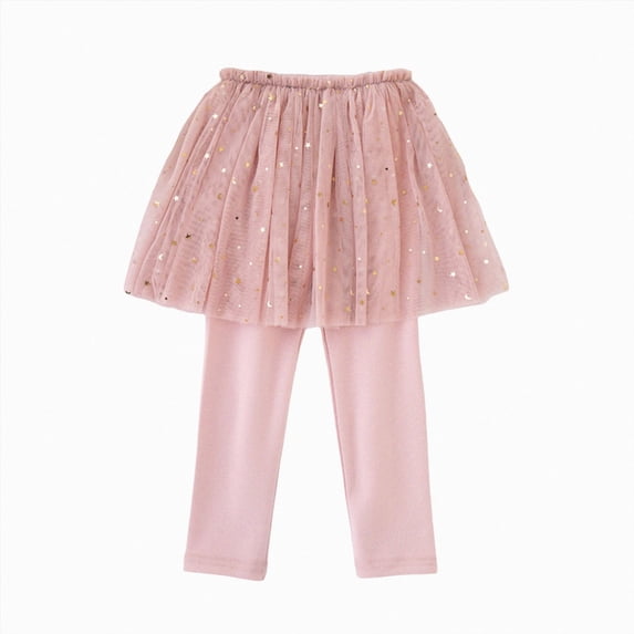 WUANDIXFA Baby Girl Leggings Fashion Soft Girls Winter Padded Warm Sweet Pretty Casual Pants,Pink,4-5 Years