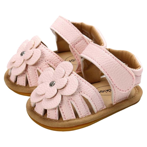 WUANDIXFA Baby Girl Shoes Baby Girls Sandals Cute Flower First Walking Princess Shoes Summer Casual Non-Slip Breathable Shoes Size US 4.5,Pink