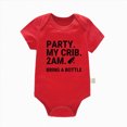 thumbnail image 1 of WUANDIXFA Baby Girl Summer Outfits 3 6 9 18 24 Months Baby Short Sleeve Pajamas, Unisex One-Piece Sleeper Romper Soft Cotton Romper,Red,12-18 Months, 1 of 4