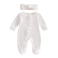 thumbnail image 1 of WUANDIXFA Baby Girls Cactus Footies Zip Up Onesie Romper (White, 6-12 Months), 1 of 4
