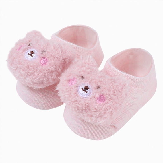 WUANDIXFA Baby Grip Socks Cute Soft Baby Socks Boys Girls Cartoon Non Slip Baby Sock Floor Socks for Newborn Baby Kids,Pink,12-36 Months