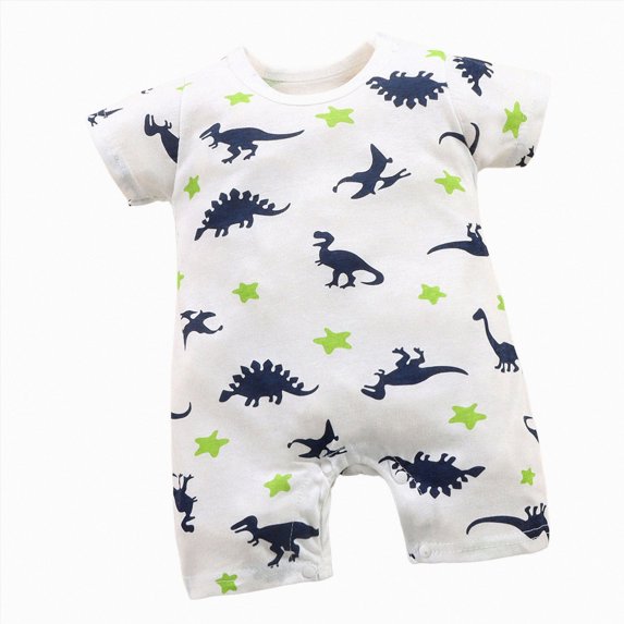WUANDIXFA Baby Rompers 6 9 12 18 24 Months Cotton Baby Boys Baby Girls Short Sleeve Sleepers Pjs One-piece Neutral Sleep and Play,Green,18-24 Months