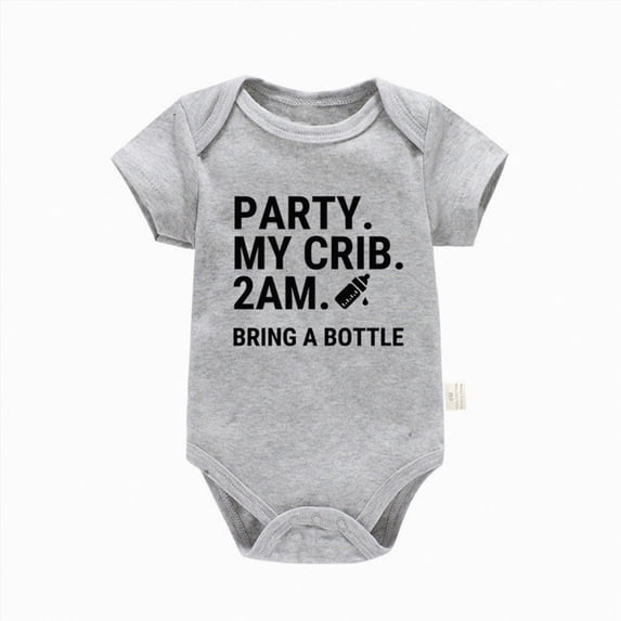 WUANDIXFA Baby Rompers Girl 3 6 9 12 18 24 Months Baby Bodysuit Cotton Short Sleeve Snap Closure Unisex Newborn Outfit,Grey,0-3 Months