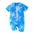 thumbnail image 1 of WUANDIXFA Baby Swimsuit Boy Baby Boy Swimsuit Rash Guard Toddler Zipper Swimwear Beach Sun Protection Infant One Piece Bathing Suit 12-18 Months,Blue, 1 of 4