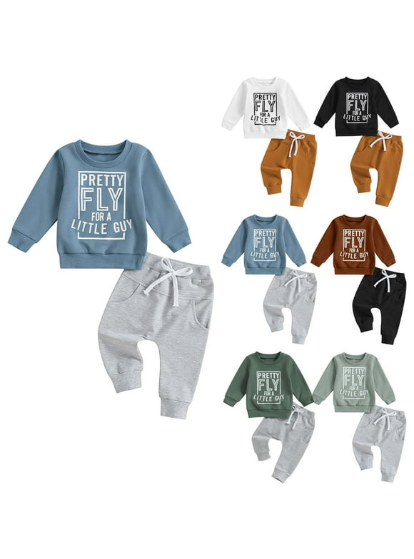 Baby Toddler Boy Clothes Fall Winter Outfit Long Sleeve Sweatshirts Pants Set 6 9 12 18 24 Months 3T 4T 5T Boy Clothes (White, 2-3 Years)