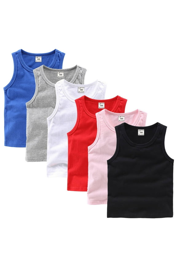 Baby Toddler Girl Tank Tops Sleeveless Undershirt Kids Solid Color Shirt Casual Tee (Black, 18-24 Months)