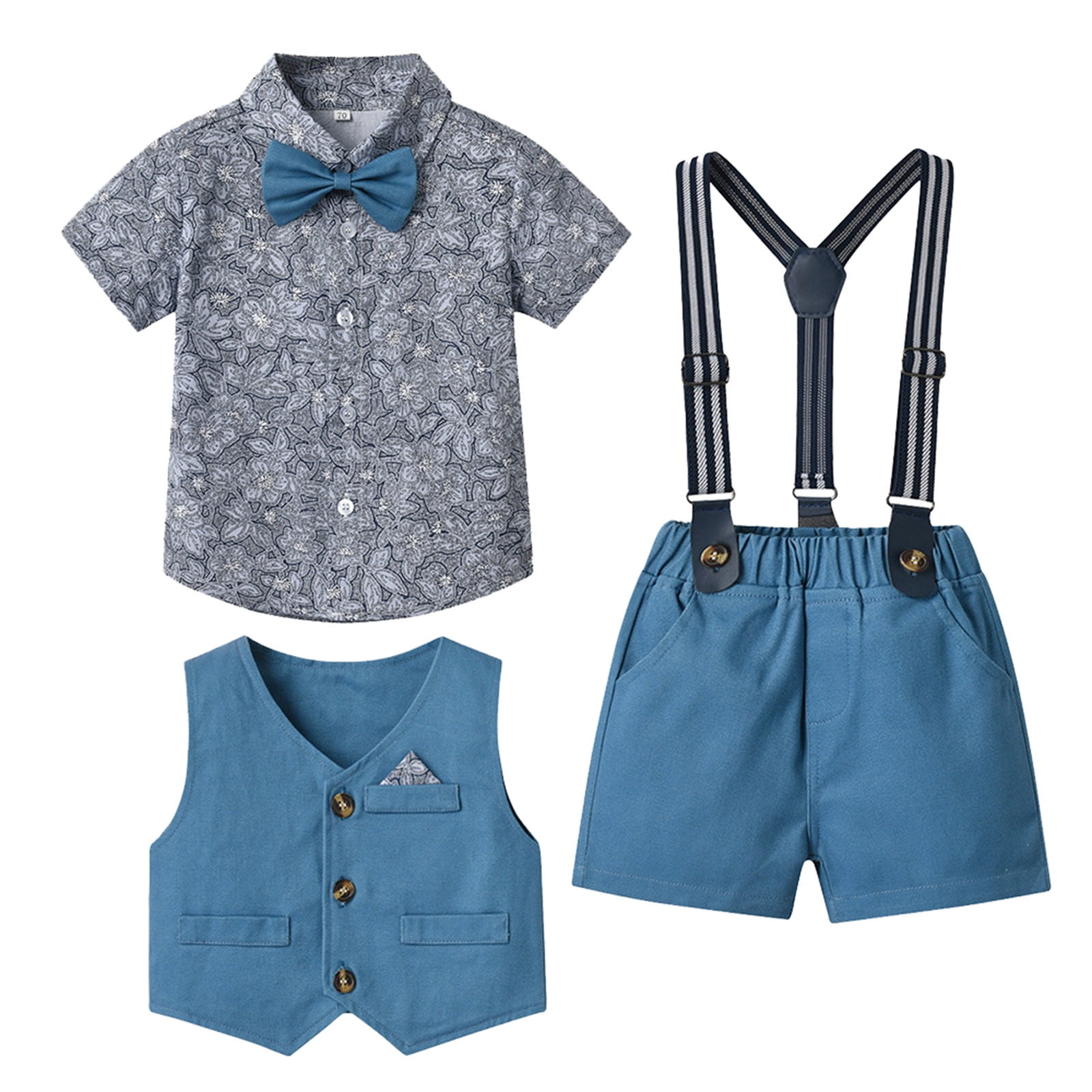 Summer Dress With Bow And Waistcoat For Baby Boy main image 1