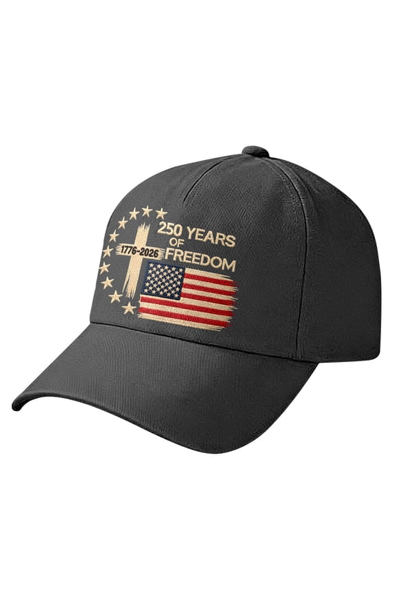 Baseball Hat 250th Anniversary USA Hat 250 Year American Patriotic Retro Baseball Caps, United States Cap America Gifts Men Women Black,One Size