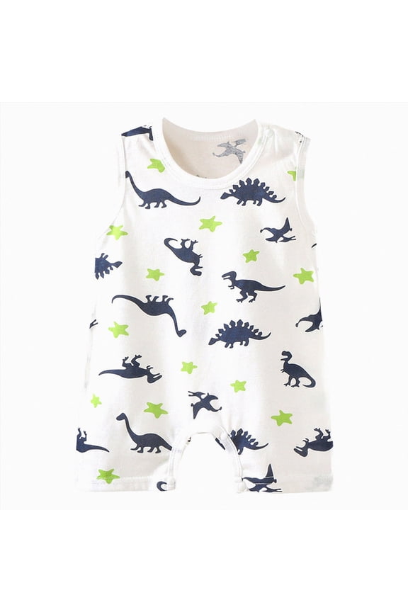 Bay Boy Clothes 6 12 18 24 Months Sleeveless Summer Clothes for Baby Boys Girls Cotton Bodysuit,Green,0-6 Months