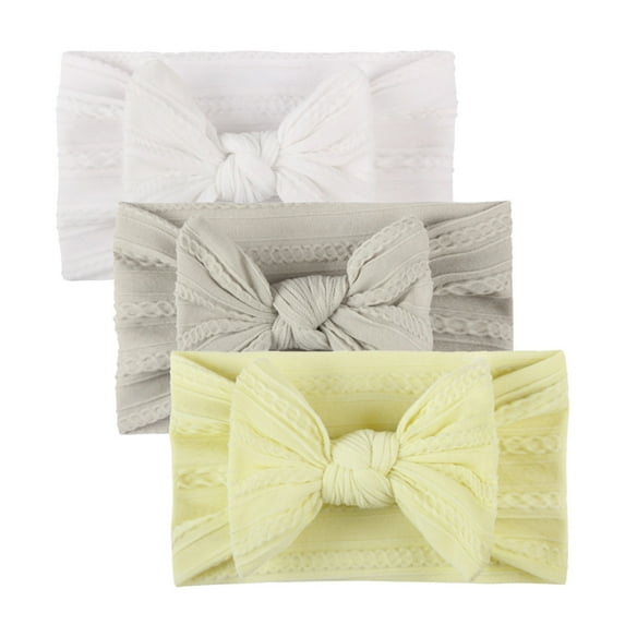 WUANDIXFA Bows for Baby Girls Toddler Baby Boys Girls Stretch Solid Bow Hairband Headwear Headband Hair Accessories Gray,One Size