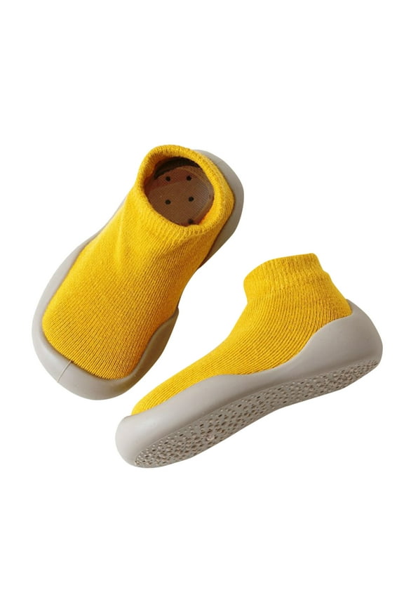 Boy Shoes Baby First Walker Shoes Boy Summer Toddler Boy and Girl Slip On Sneaker Crib Shoe Yellow,6.5