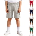 thumbnail image 1 of WUANDIXFA Boy's Basketball Shorts Youth Boy's Active Athletic Performance Shorts with Pockets Knee Length Gym Shorts for Boys (Dark Blue, 10-11 Years), 1 of 7