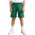 thumbnail image 1 of WUANDIXFA Boy's Basketball Shorts Youth Boy's Active Athletic Performance Shorts with Pockets Knee Length Gym Shorts for Boys (Green, 8-9 Years), 1 of 7