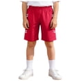 thumbnail image 1 of WUANDIXFA Boy's Basketball Shorts Youth Boy's Active Athletic Performance Shorts with Pockets Knee Length Gym Shorts for Boys (Red, 6-7 Years), 1 of 7