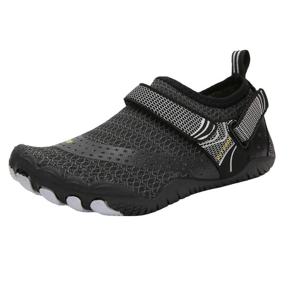 WUANDIXFA Boys Barefoot Shoes Kids Shoes Toddler Boys Girls Athletic Running Sports Strap Sneakers for Toddler/Little Kid/Big Kid Black,US 11.5