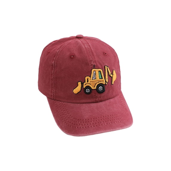WUANDIXFA Boys Baseball Hat Toddler Boys Girls Baseball Summer Hat Kids Baseball Cap Baby Sun Hat Cotton 2-5 Years,Red