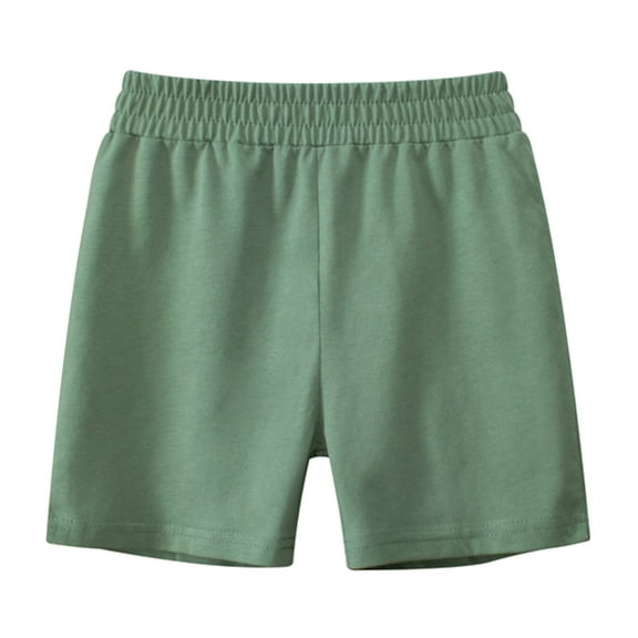 WUANDIXFA Boys Basketball Shorts Toddler Boys Girls Shorts Casual Summer Comfy Solid Holiday Beach Pants Soft Relaxed Sports Trousers Green,1-2 Years