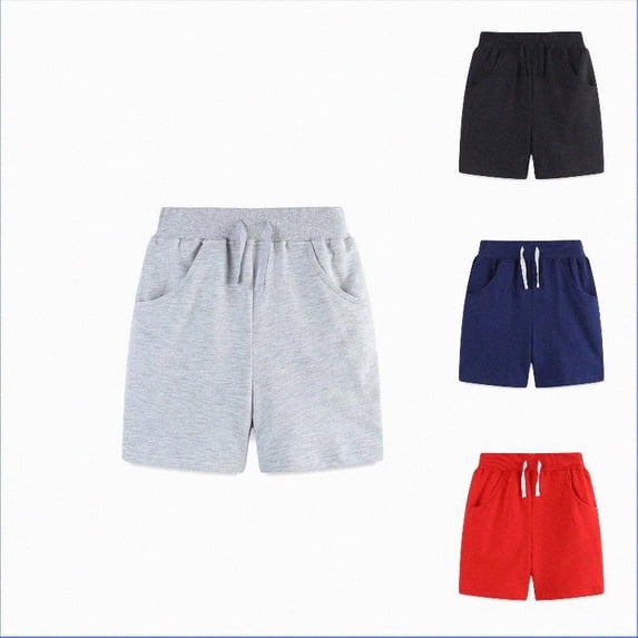 WUANDIXFA Boys Cotton Gym Shorts for 2T 3T 4T 5T 6T 7T, Athletic Performance Summer Pull On Casual Wear Toddler Boy Kids Basketball Shorts Red,6 Years