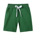 thumbnail image 1 of WUANDIXFA Boys Drawstring Terry Sweat Shorts with Pockets Casual Pull On Shorts (Army Green, 3-4 Years), 1 of 3