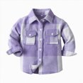 thumbnail image 1 of WUANDIXFA Boys Dressy Shirt Fashion Kids Long Sleeve Shirts Baby Button Down Jacket Loose Fit Unisex Toddler Coat Outwear,Purple,3-6 Months, 1 of 9