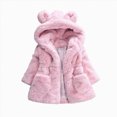 thumbnail image 1 of WUANDIXFA Boys Fleece Jacket Hooded Jacket for Kids Fashion Warm Soft Plush Fleece Zip Up Jacket Cute Outerwear Coat,Pink,5-6 Years, 1 of 8
