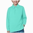 thumbnail image 1 of WUANDIXFA Boys Formal Shirt Solid Color Long Sleeve Shirt Collared Button Up Summer School Boys Formal Outfit Shirt Boys Suit Shirt,Green,7-8 Years, 1 of 4