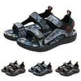 thumbnail image 1 of WUANDIXFA Boys Girls Fashion Athletic Summer Sports Sandals Kids Open-Toe Water Sandals Toddler Camouflage Sneakers Beach (Blue, 6), 1 of 7