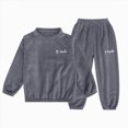 thumbnail image 1 of WUANDIXFA Boys Girls Outfits Set 2 Piece Loungewear Set, Boys T-Shirt and Pants Set for Toddlers Girls Fall Clothes Home Clothes Pajamas Boys Night Clothes,Grey,4-5 Years, 1 of 3