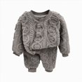 thumbnail image 1 of WUANDIXFA Boys Girls Outfits Set 2 Piece Loungewear Set, Boys T-Shirt and Pants Set for Toddlers Girls Fall Clothes Home Clothes Pajamas Pj Set for Boys,Grey,12-18 Months, 1 of 3